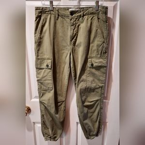 Zara Olive Green Cotton Cargo Pants size 6